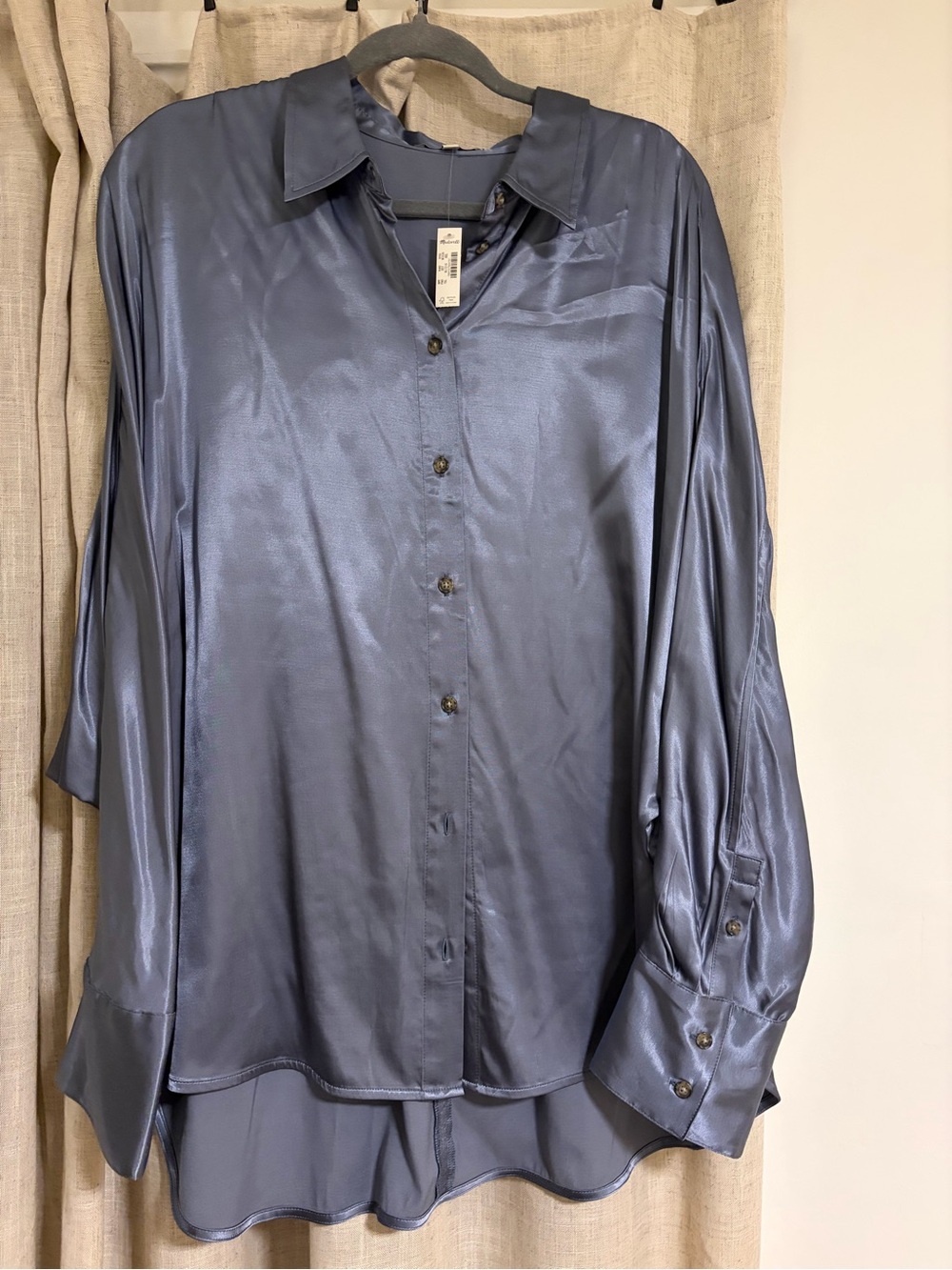 Madewell Silky Slate Blue Button-Down Shirt